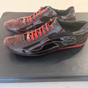 Versace Collection Black Red Sneakers  
Men’s Size 11 US / 44 EU – Model VS 081